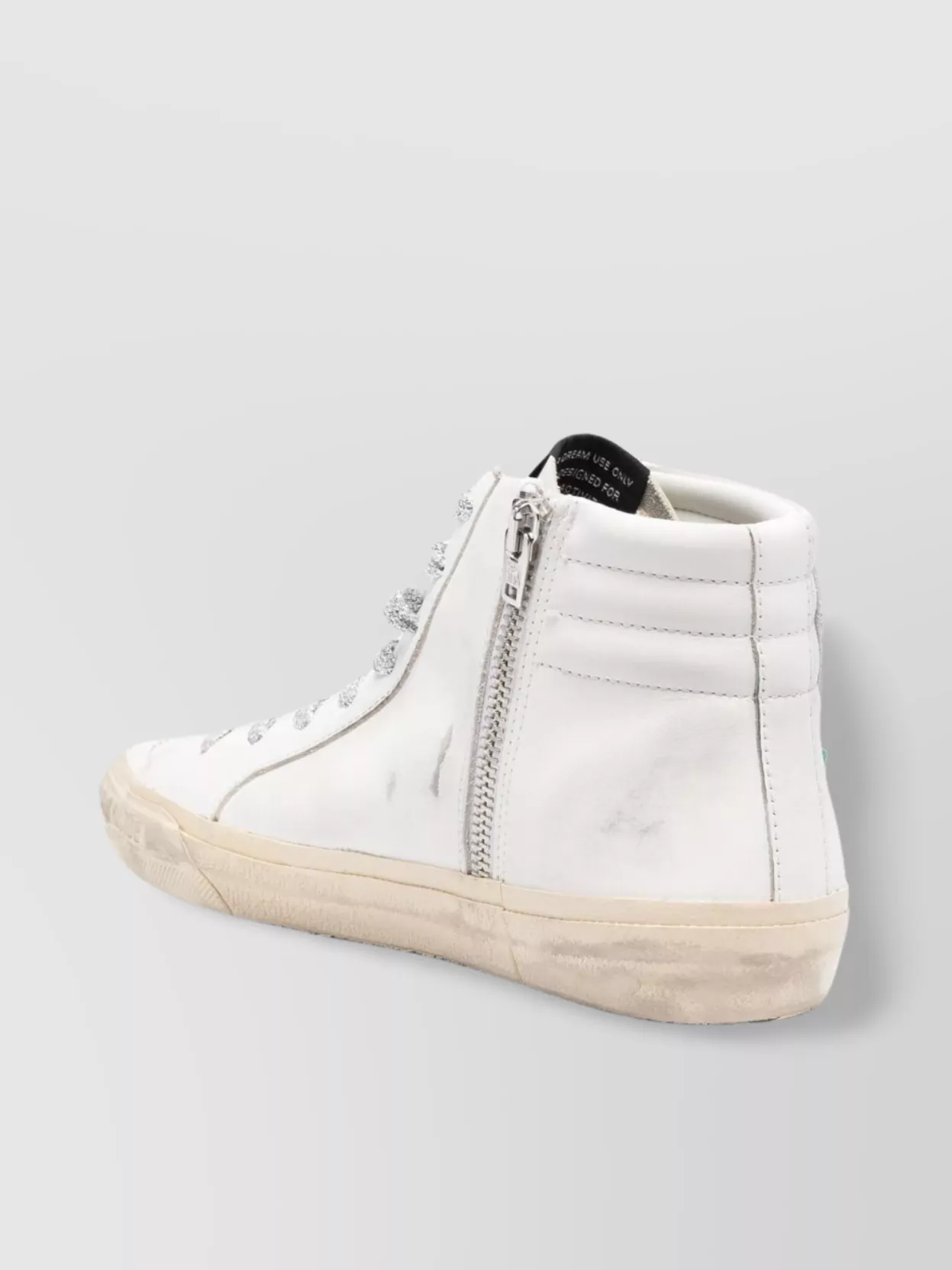 Golden Goose Distressed Slide High-Top Sneakers With Ankle-Length Calf Leather