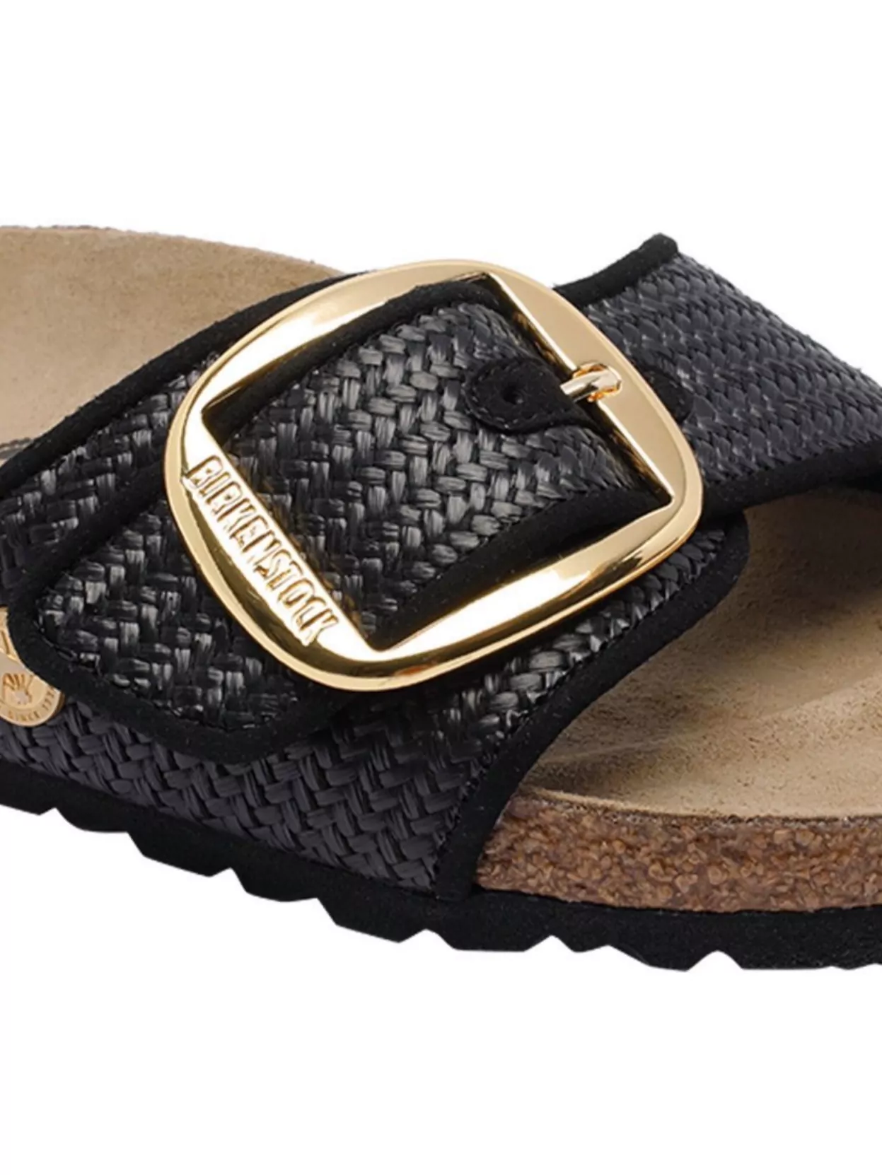 Birkenstock Sandals With Cork Sole And Woven Texture