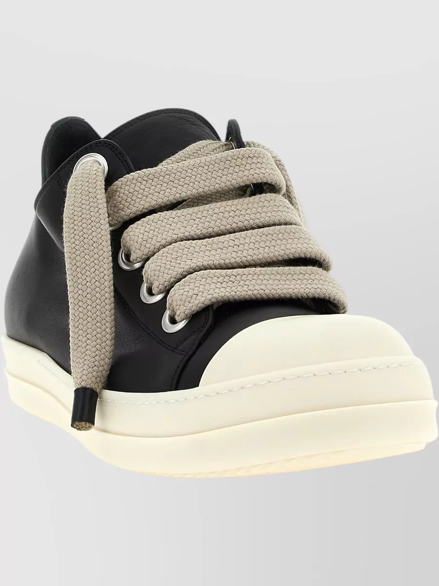 Rick Owens Leather Low-Top Sneakers