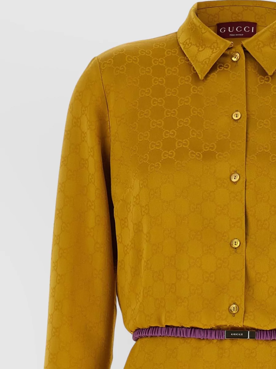 Gucci Jacquard Logo Midi Shirt Dress