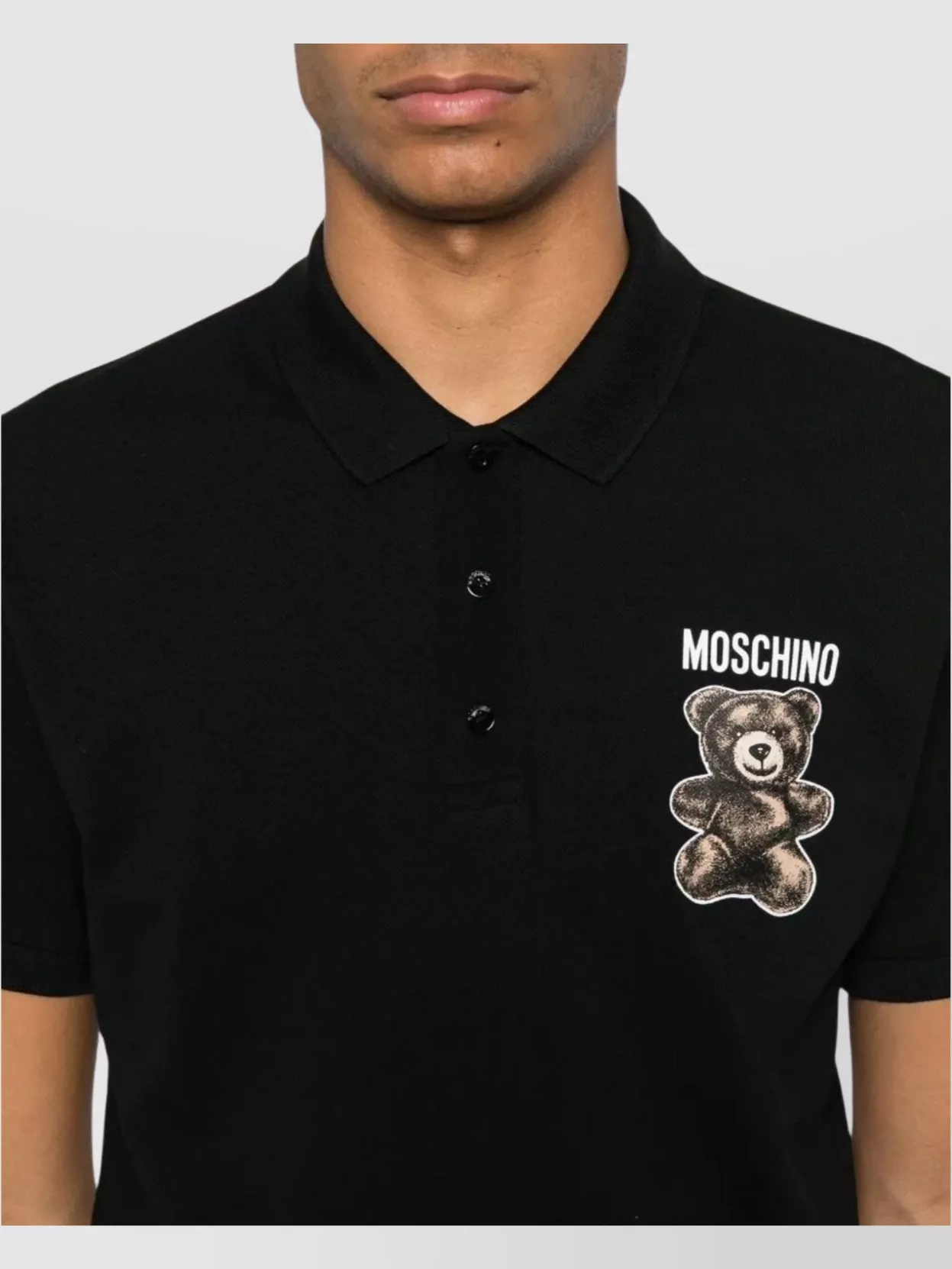 Shop Moschino Teddy Bear Print Polo Shirt