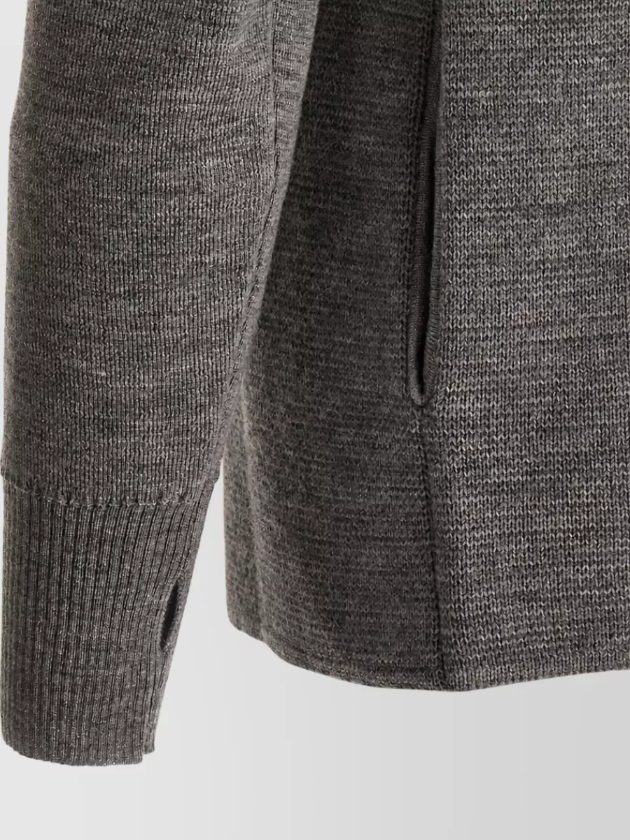 Ma'ry'ya Virgin Wool Half Zip Sweater