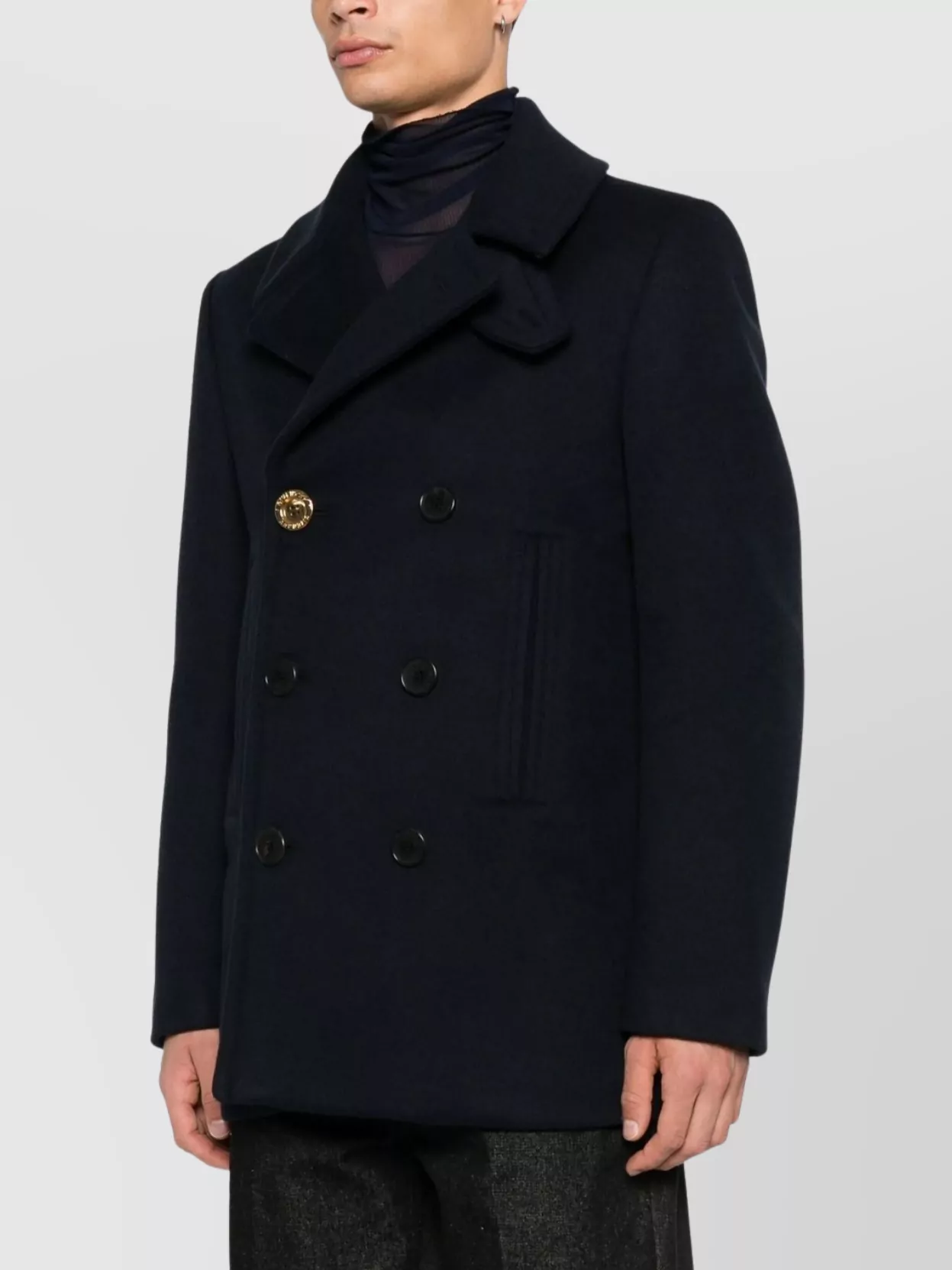 Givenchy Double-Breasted Coat Featuring Front Pockets