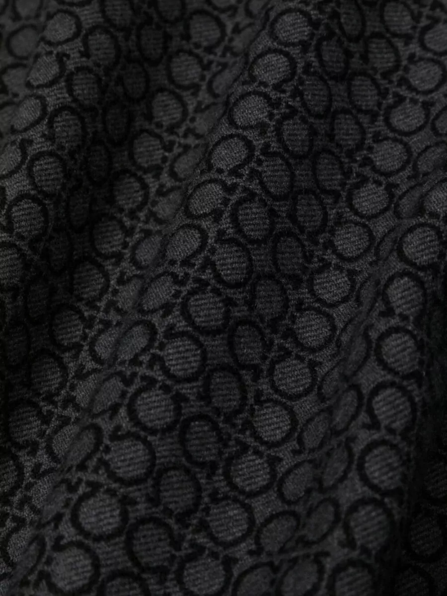 Ferragamo Wool Logo-Pattern Scarf