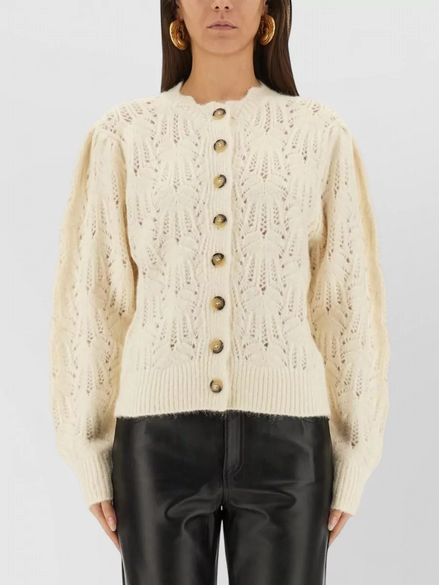 Isabel Marant Etoile Alpaca ribbed crewneck cardigan