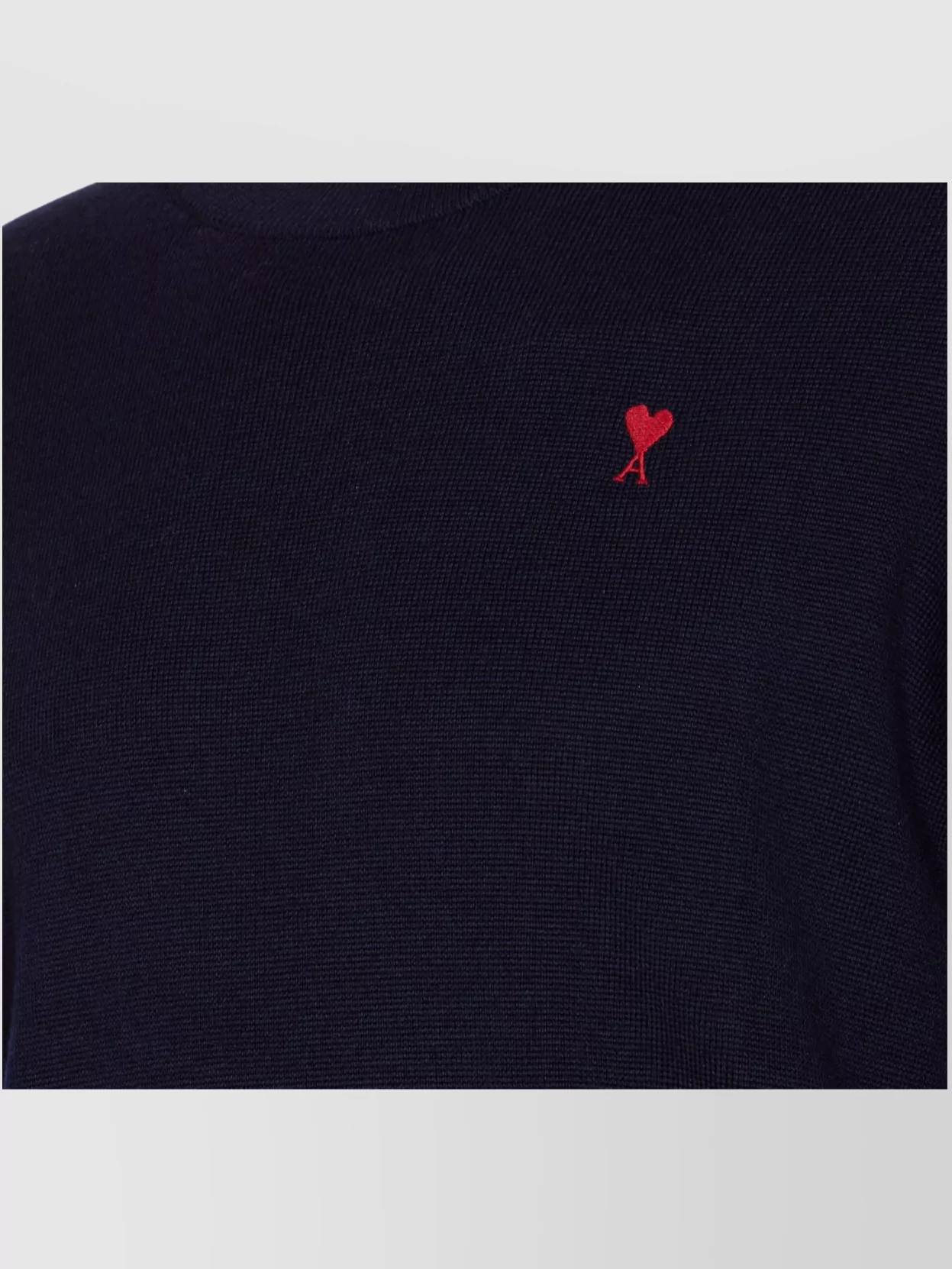 Ami Alexandre Mattiussi Ami Navy Blue Cotton Jersey Sweater With Signature Embroidered Motif In Blue