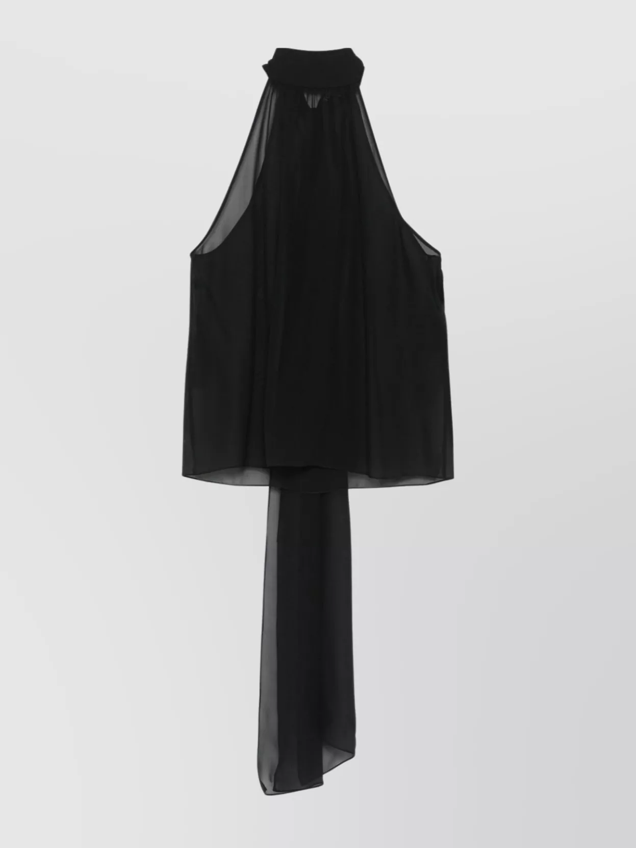 Tom Ford Halterneck sheer scarf detail sleeveless top | The