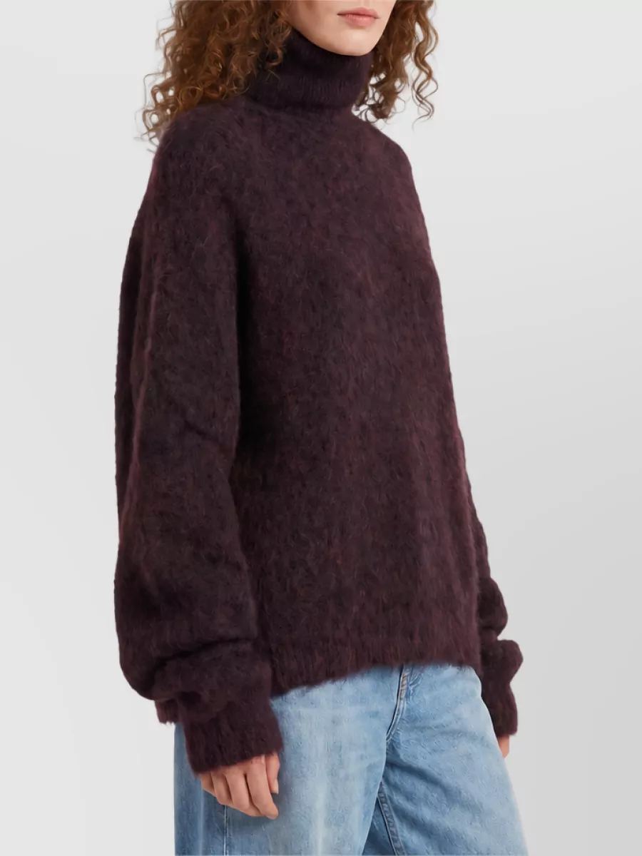 The Frankie Shop Mohair-Blend Fuzzy Oversized Turtleneck Sweater