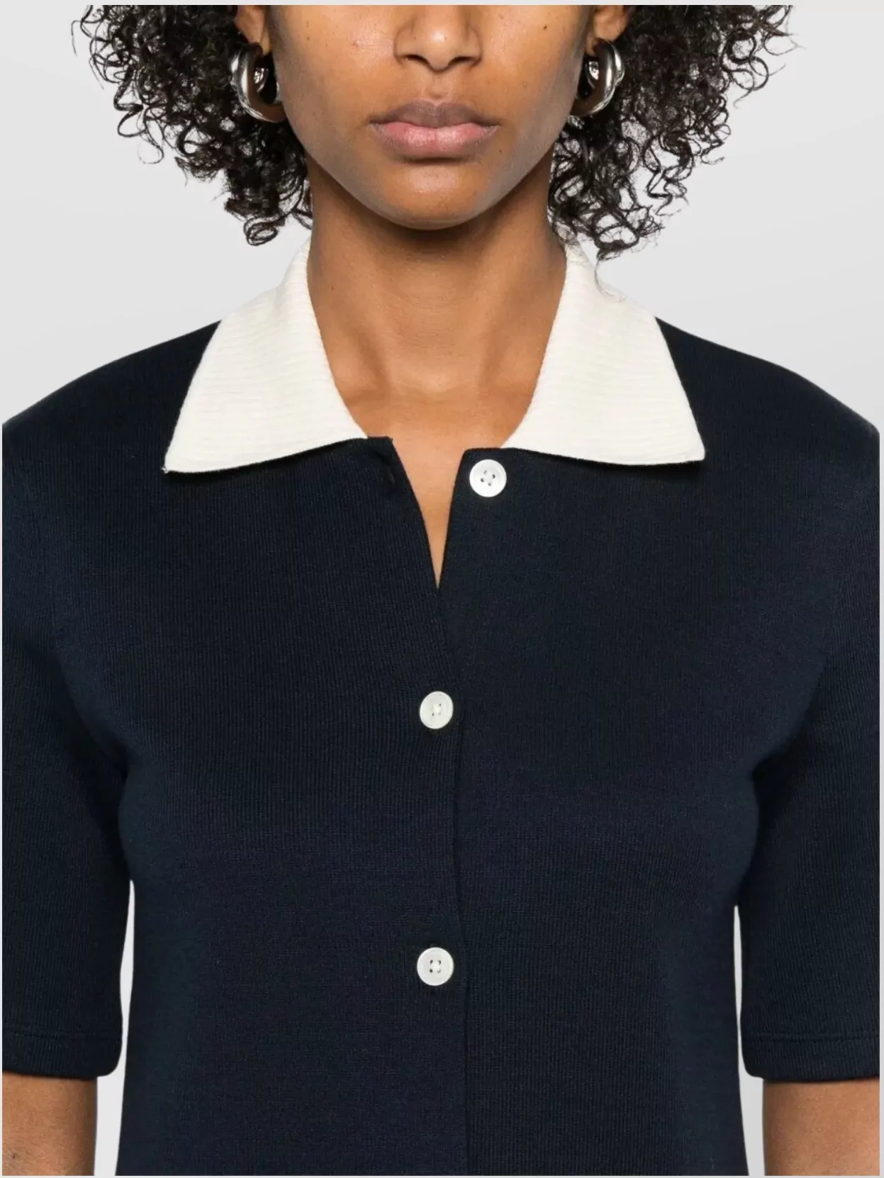 Thom Browne Ribbed Polo Dress Contrast Collar