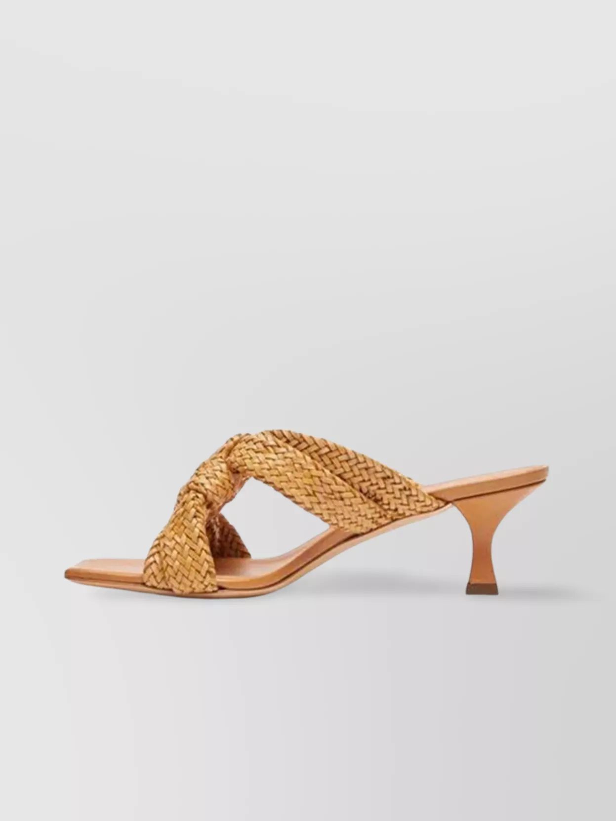 Casadei Braided Straps Kitten Heel Square Toe Sandals