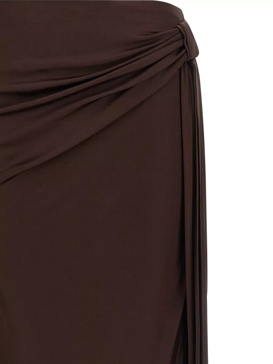Elisabetta Franchi Viscose Skirt Draped Design Side Knot