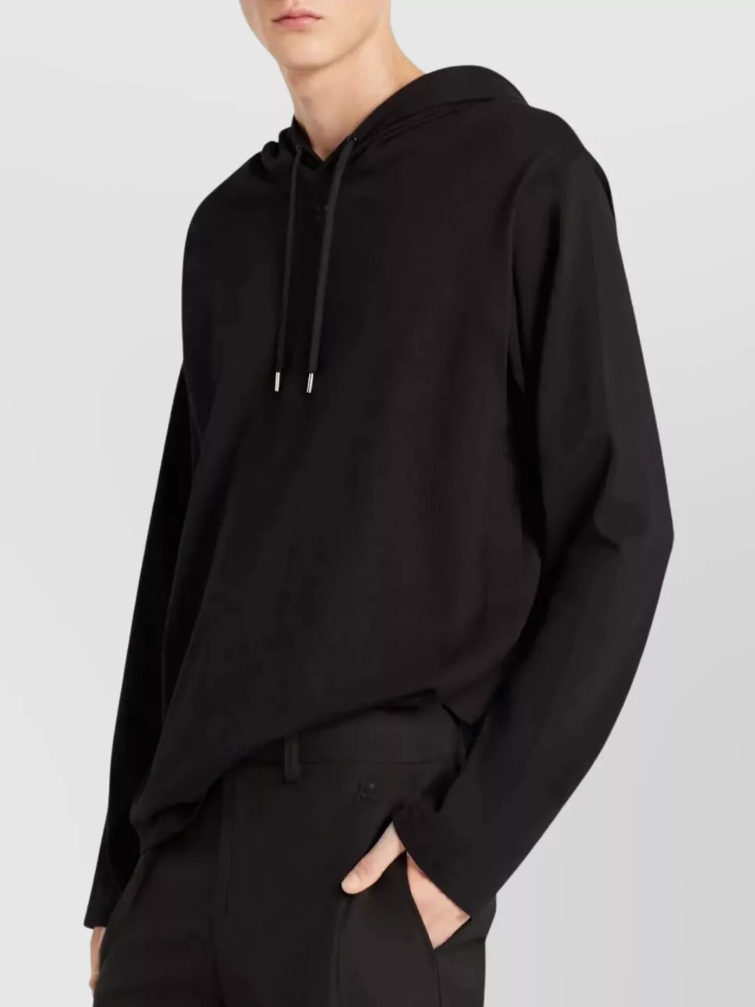 Courrèges Asymmetric Hooded Long Sleeve T-Shirt