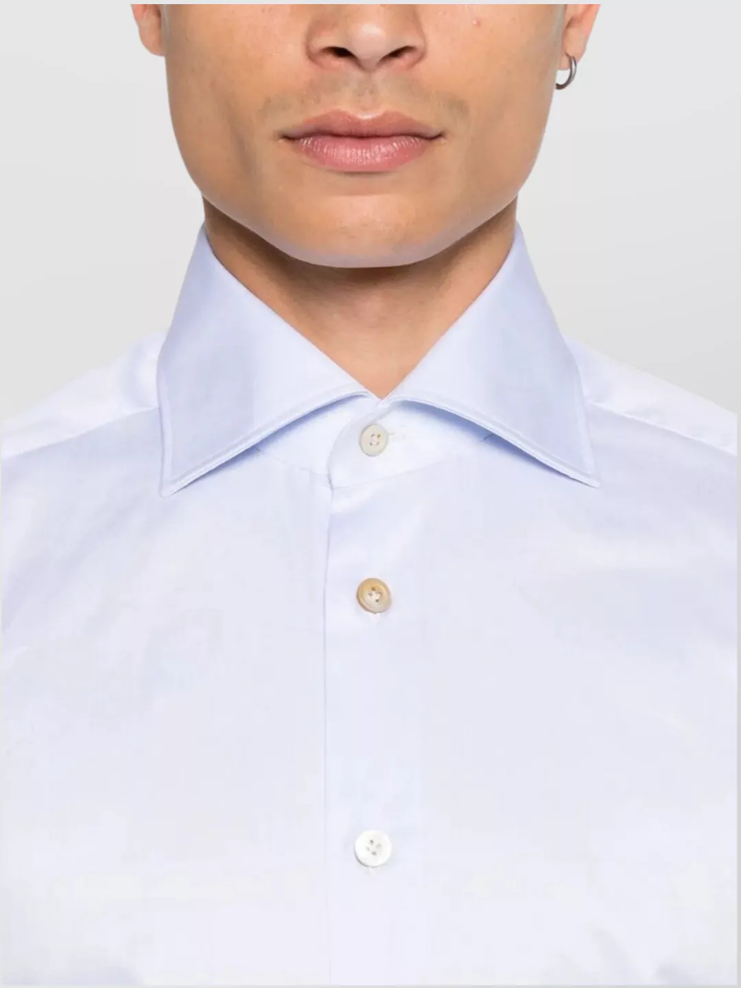 Kiton Cotton Long Sleeve Shirt With Buttoned Cuffs