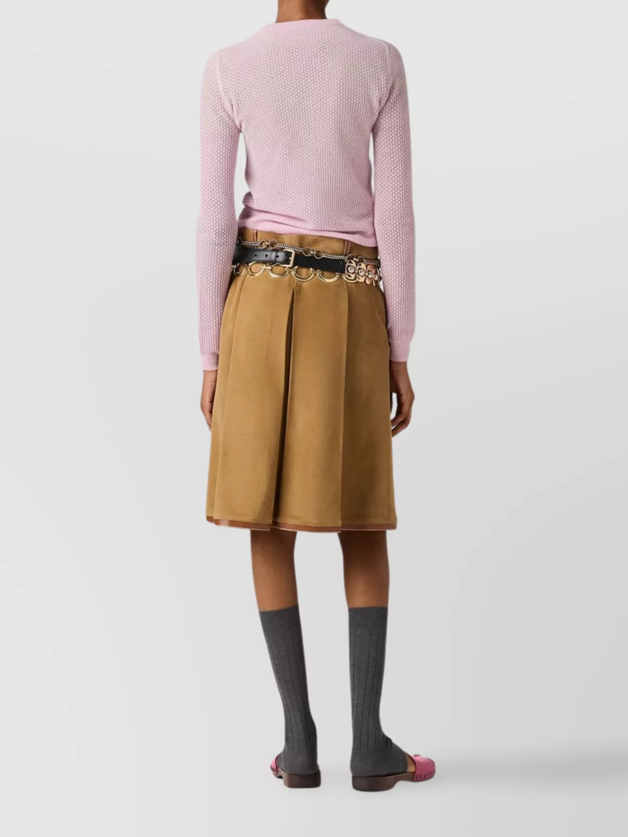 Miu Miu Cashmere Knit Cardigan With Ribbed Collar And Cuffs