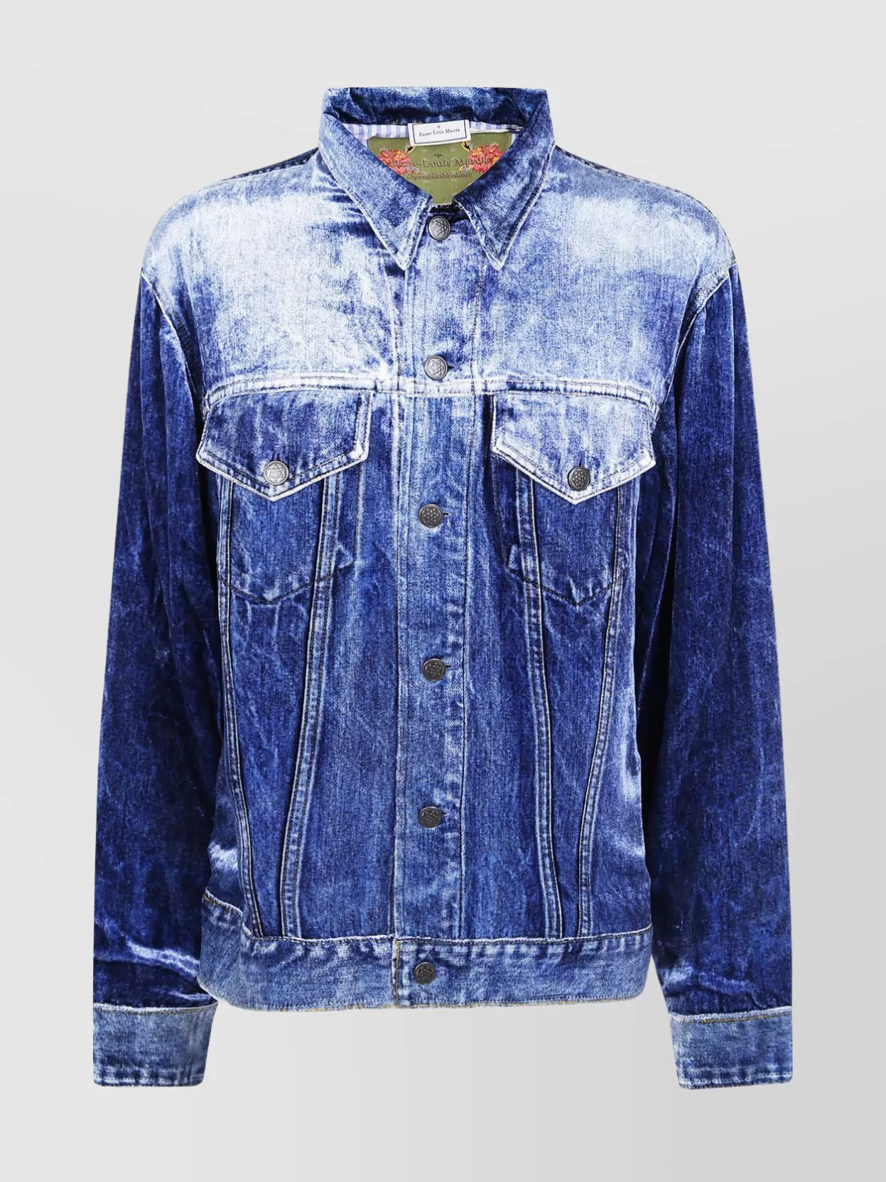Pierre Louise Mascia Collared Jacket With Long Sleeves And Pockets In Blue