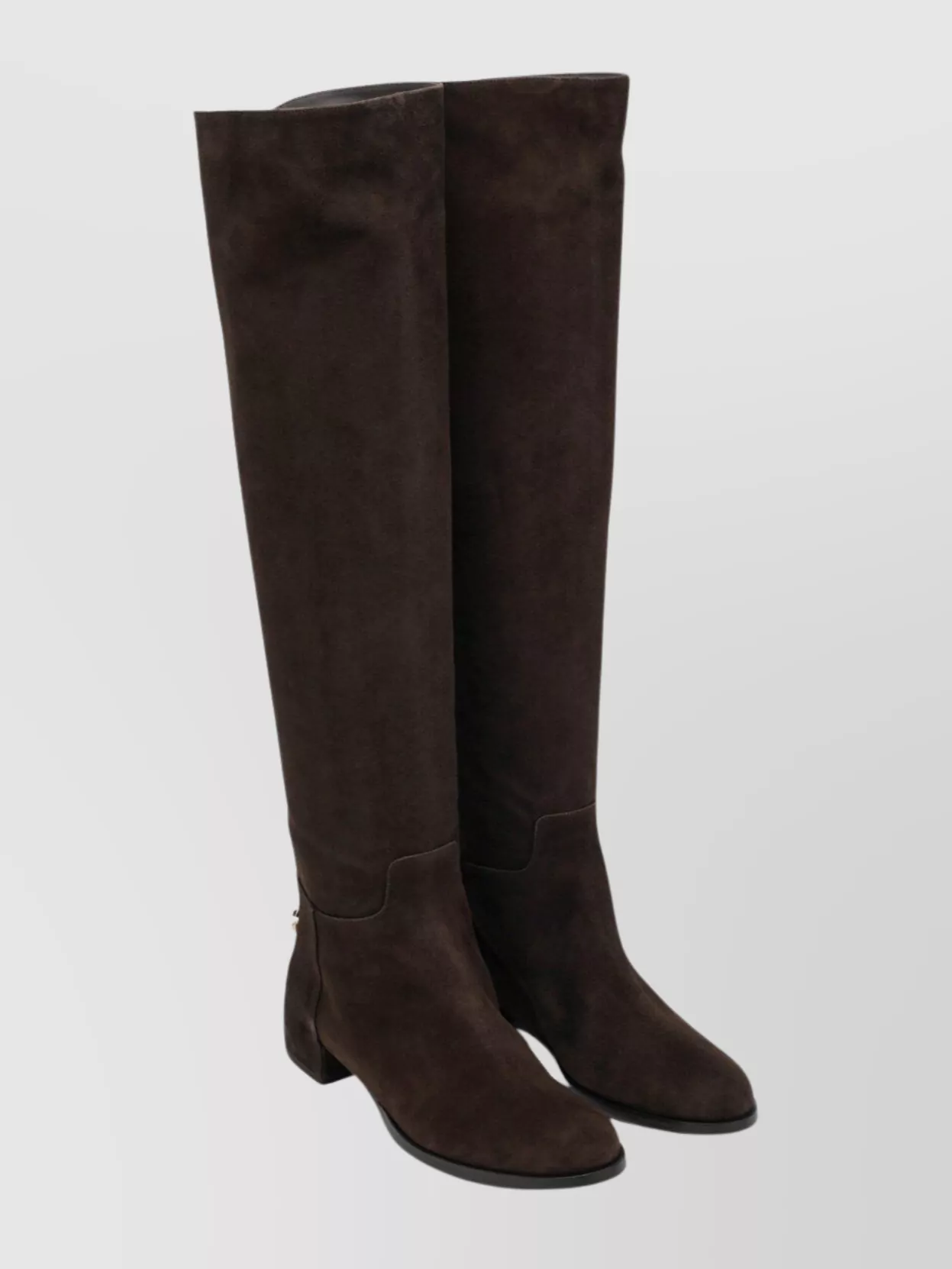 Dolce & Gabbana Over-the-knee Suede Block Heel Boots In Brown