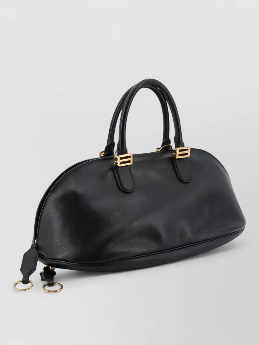 Balenciaga Medium Leather Bowling Shoulder Bag