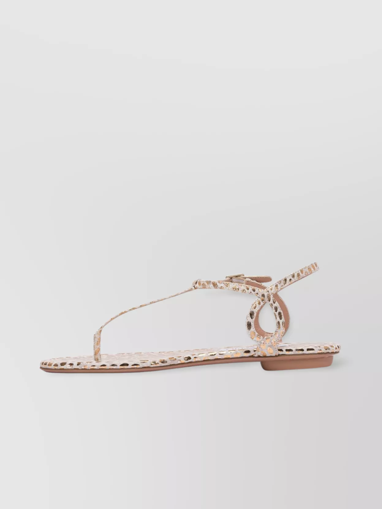 Aquazzura Loop Detail Flat Sole Sandals Open Toe Textured Design