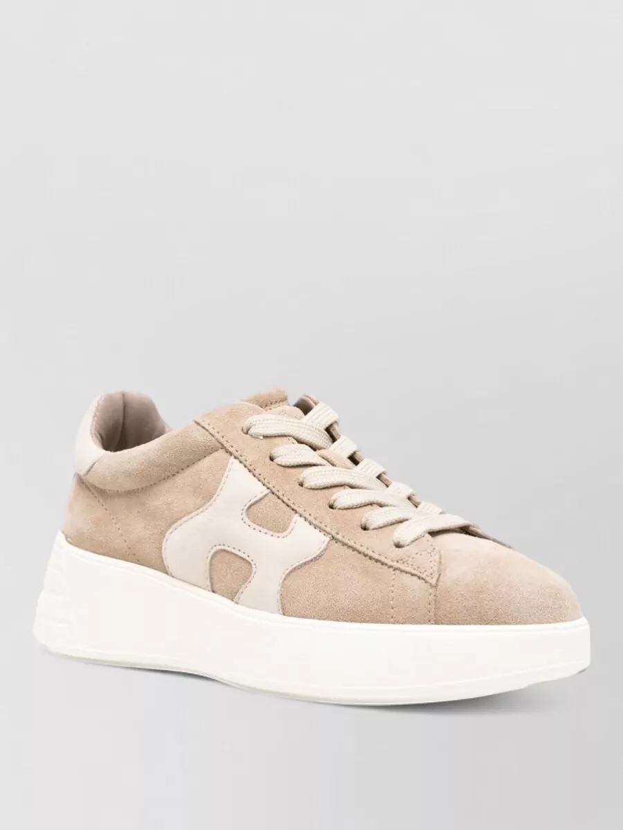 Hogan suede leather platform low-top sneakers
