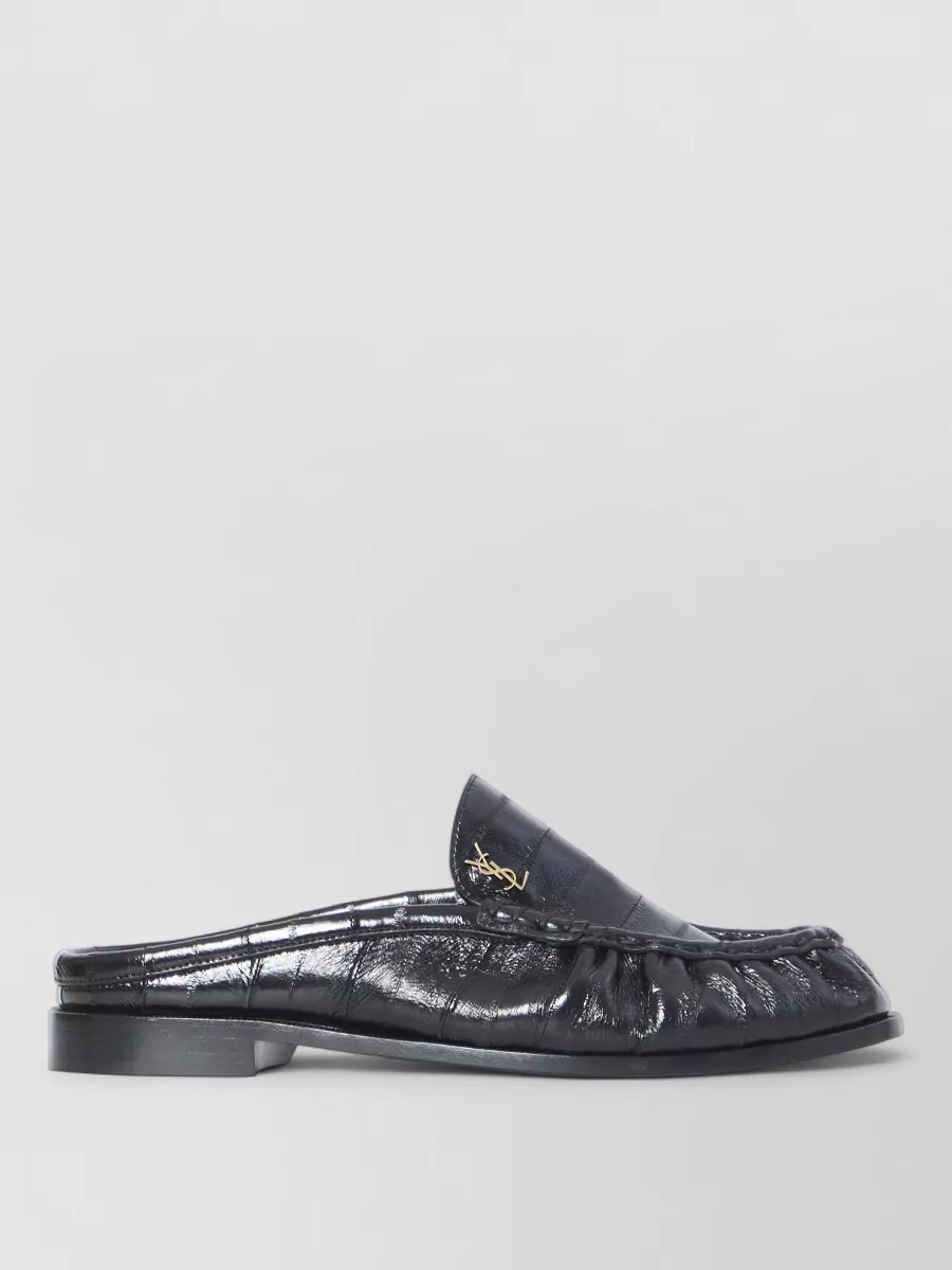 Saint Laurent Eel Leather Backless Loafers