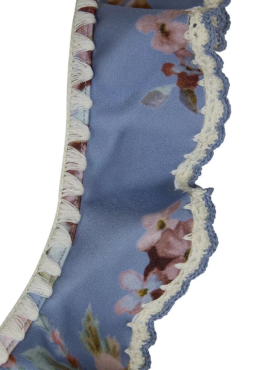 Zimmermann Floral-Print Ruffled Triangle Bikini Top