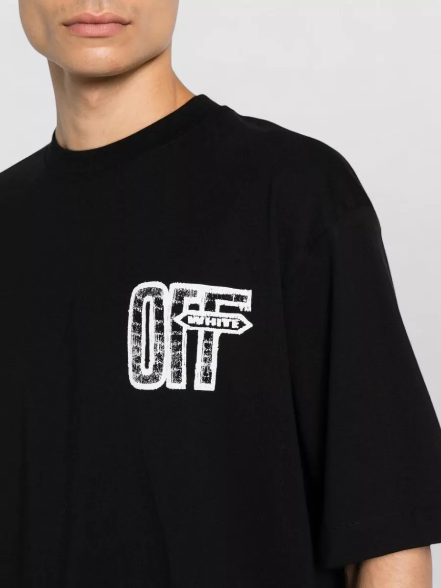 Off-White Cotton Logo Print Short-Sleeve T-Shirt