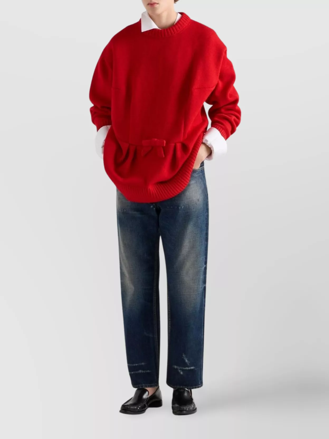 Prada Five Pocket Trousers With Distressed Faded Effect