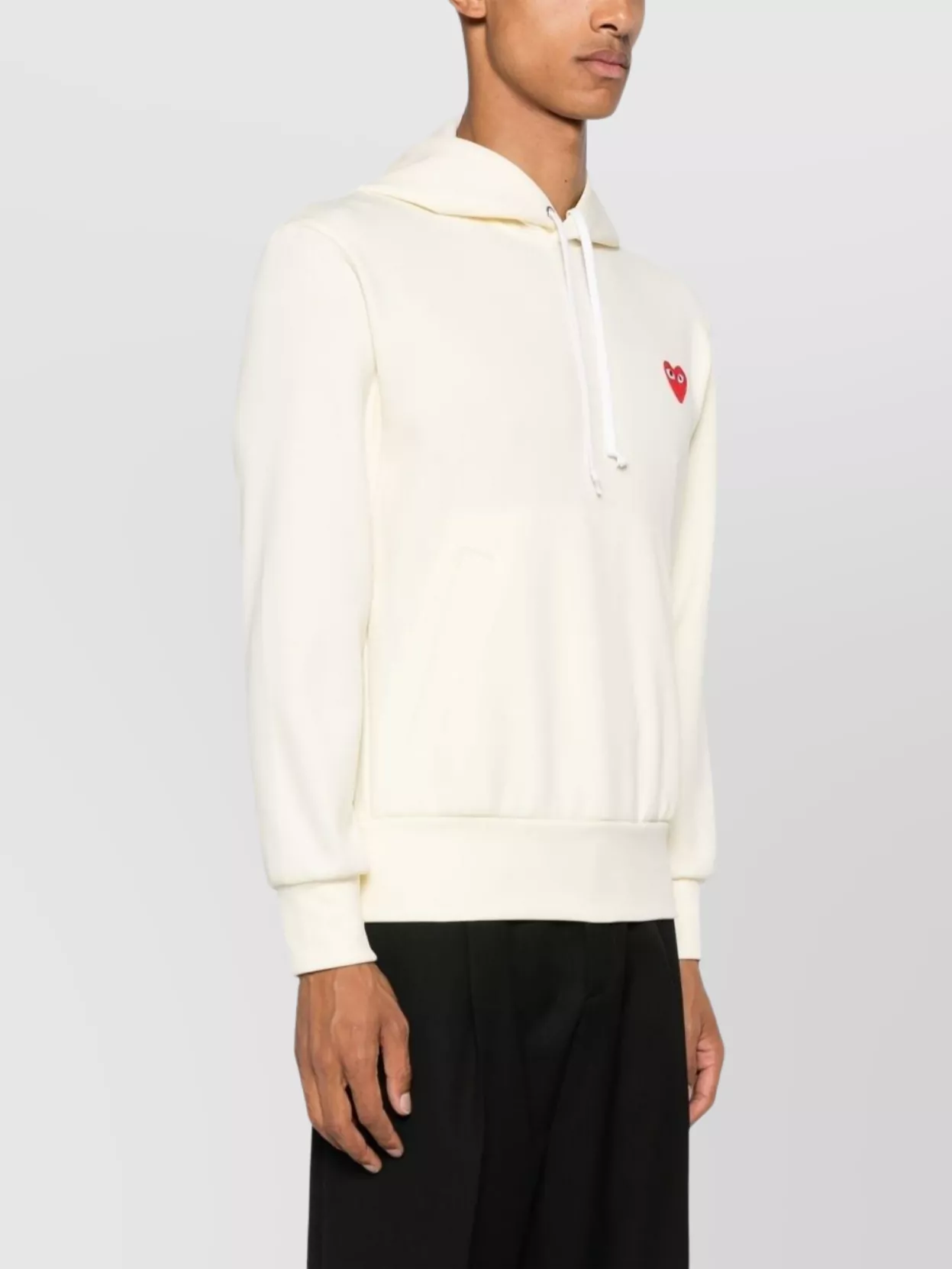 Comme Des Garçons Logo Cotton Hoodie With Drawstring Hood