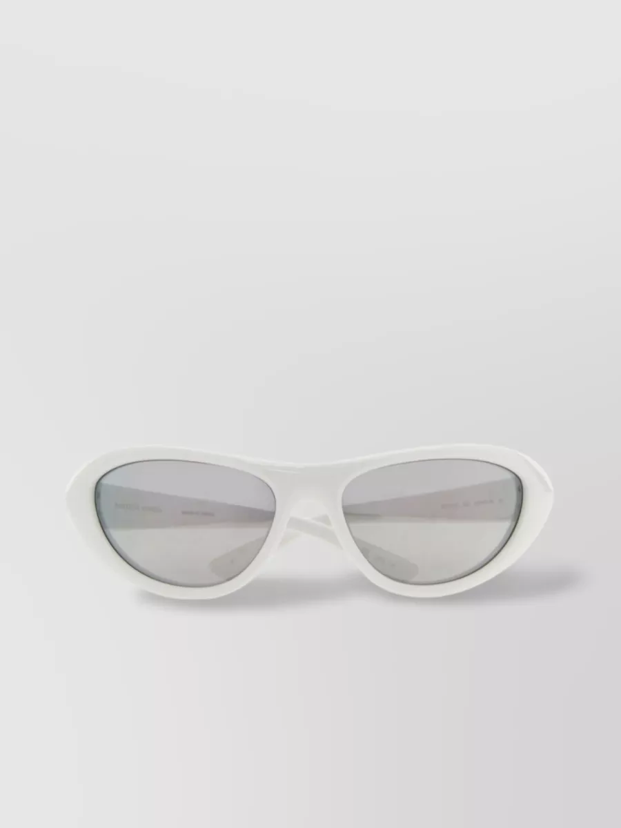 Shop Bottega Veneta Cat-eye Sunglasses With Mirrored Lenses And Acetate Frame In White