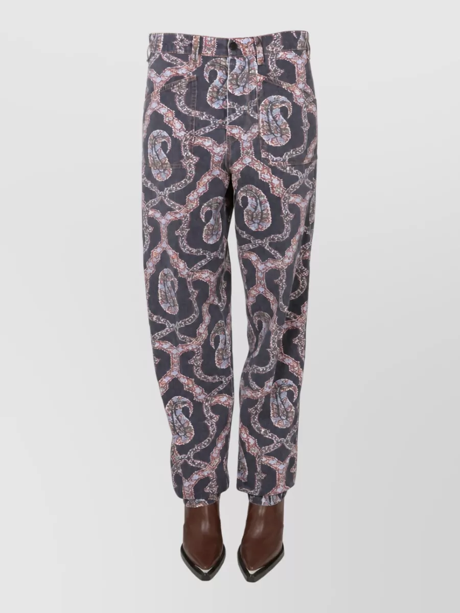 Etro paisley denim straight-leg jeans