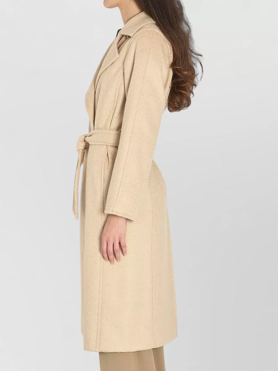 Max Mara Riccio Camel Drape Coat Belt