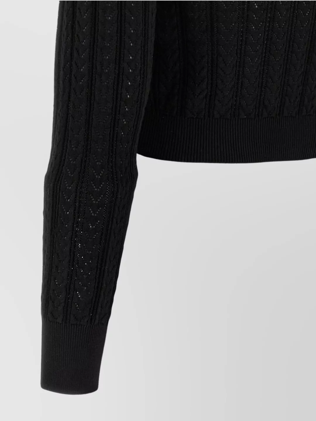 Alessandra Rich Cable Knit Cropped Cardigan