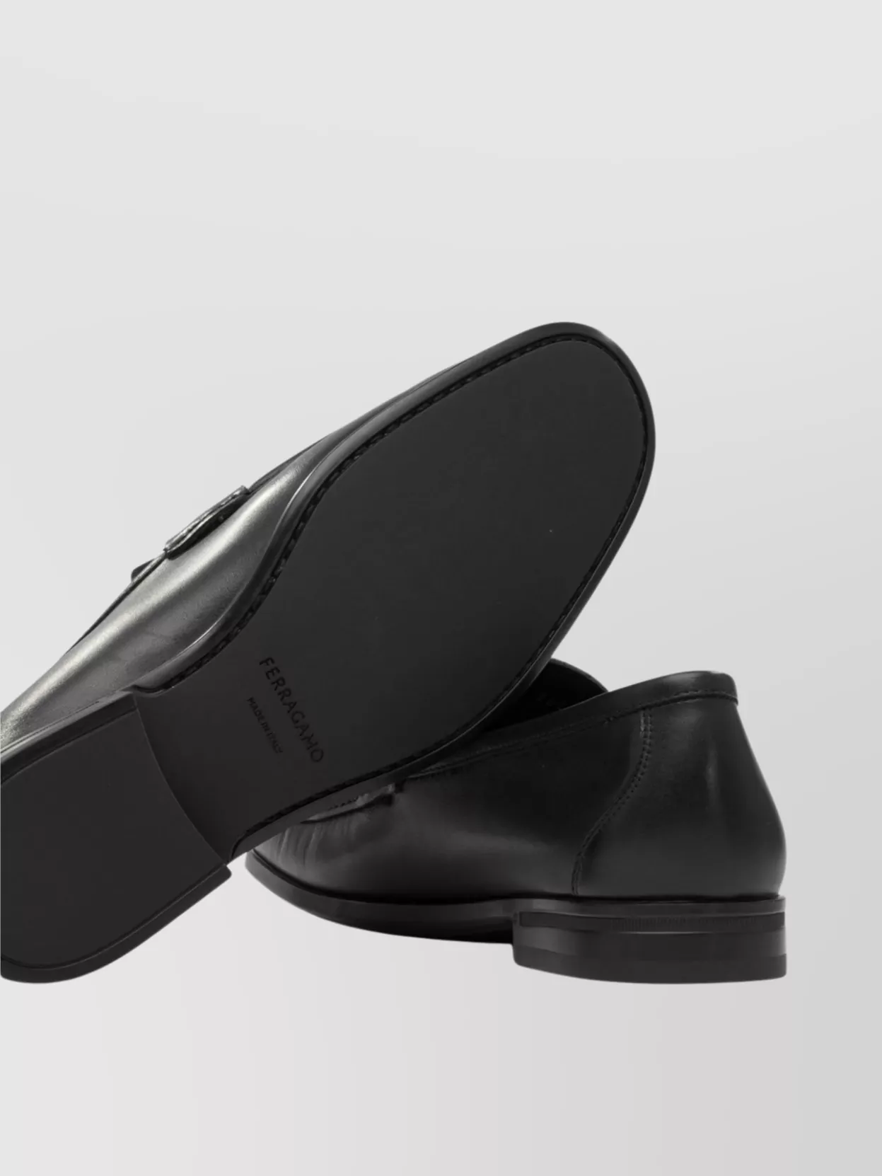 Ferragamo Slip-ons With Round Toe And Metal Hardware