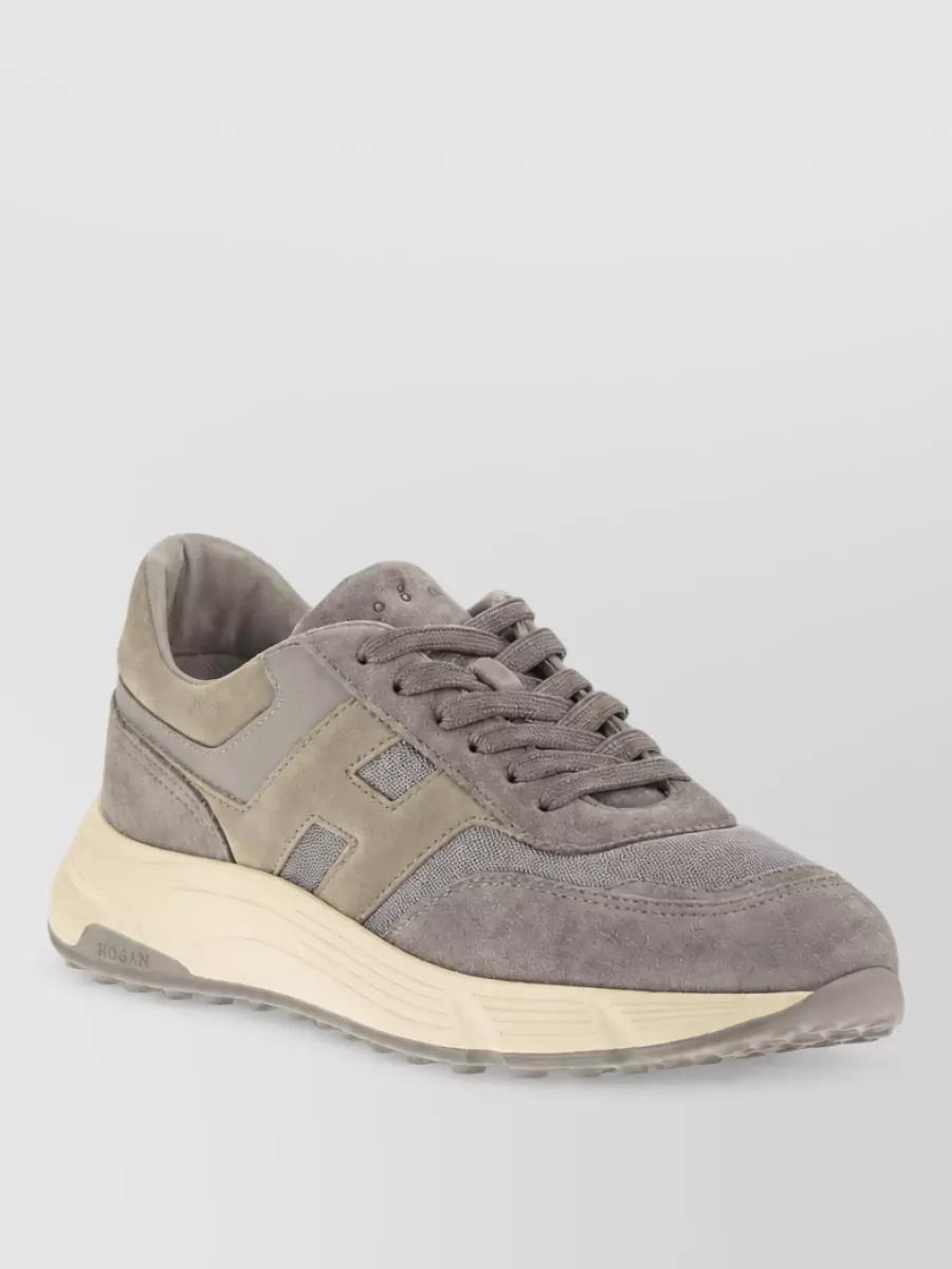 Hogan Leather And Fabric Low-Top Sneakers