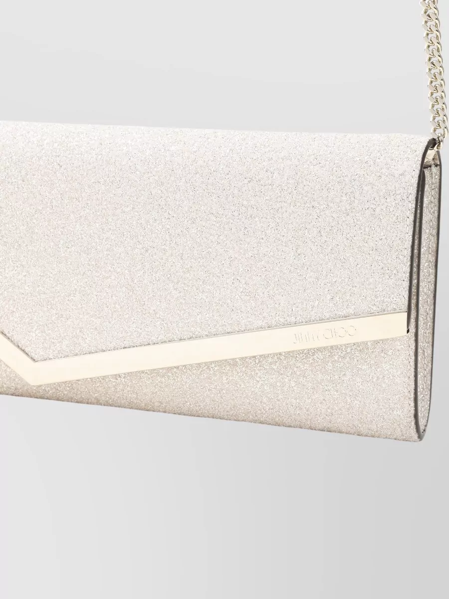 Jimmy Choo Emmie Clutch Bag Chain Strap Envelope