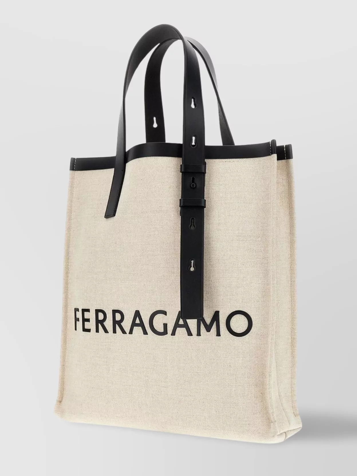 Shop Ferragamo Canvas And Leather Shopping Tote
