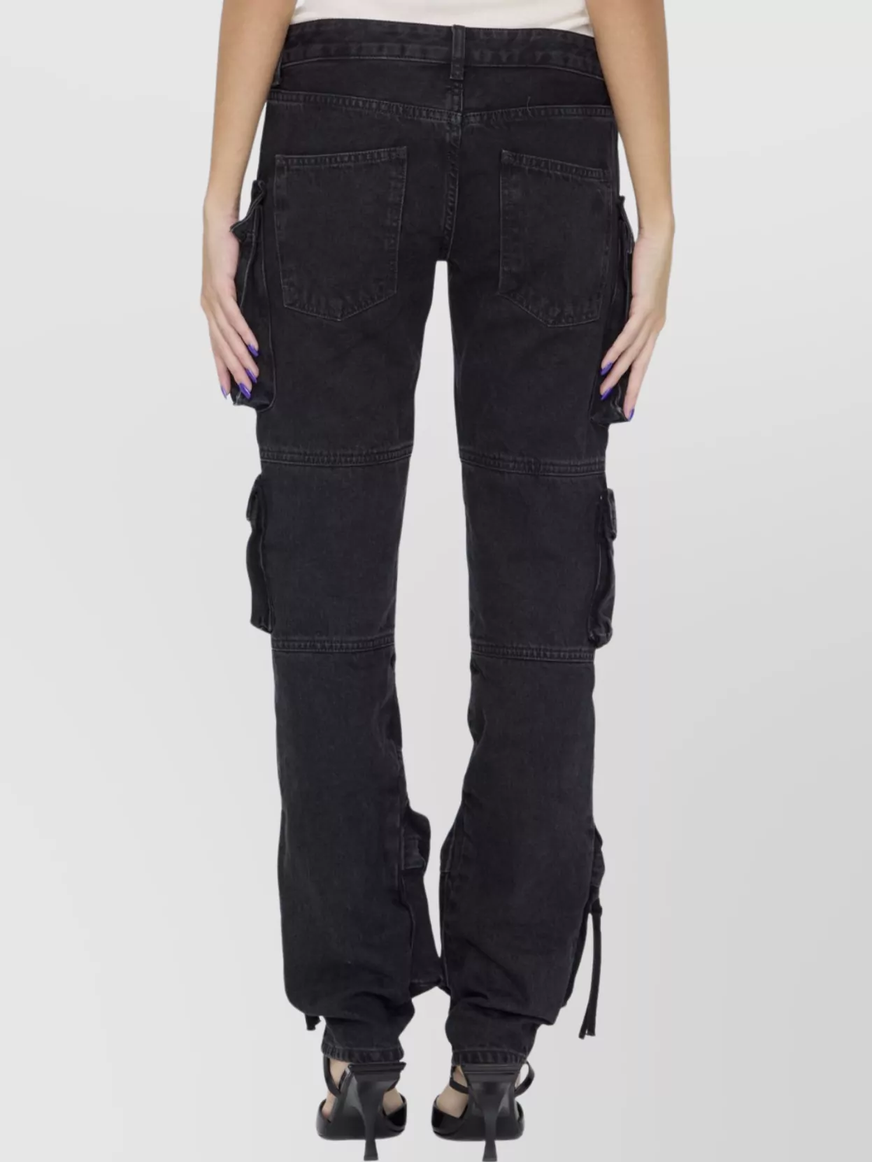 The Attico Cargo Pocket Drawstring Hem Skinny Trousers