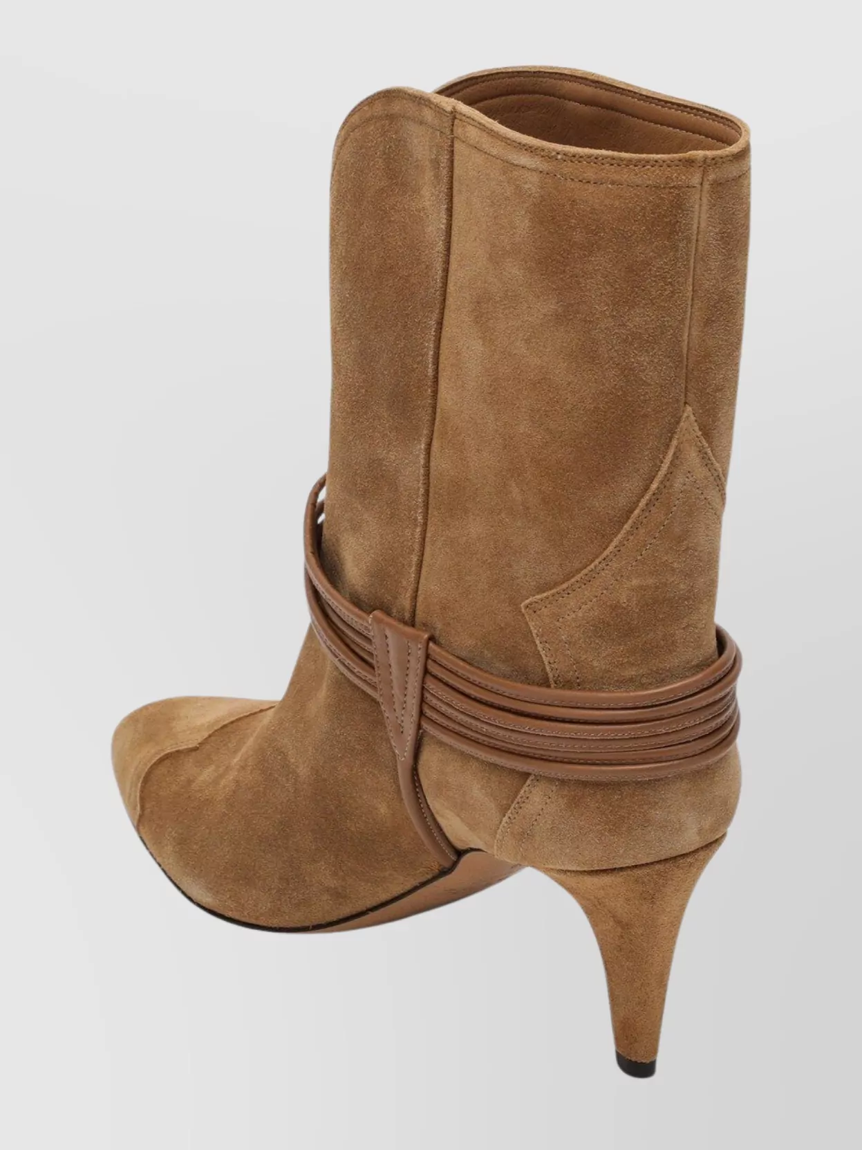 Isabel Marant Suede Ankle Boot Decorative Strap In Animal Print