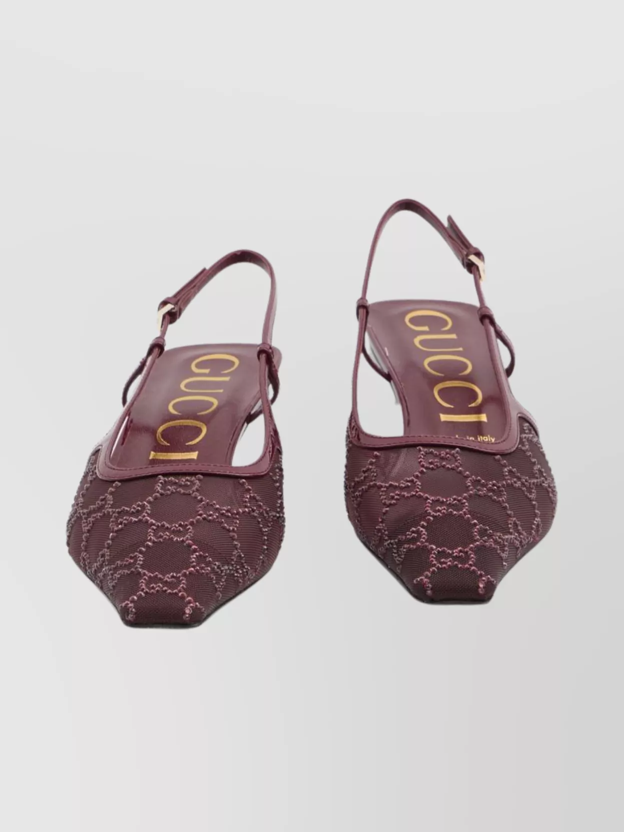 Gucci Slingback Pumps Featuring Gg Crystal Detail