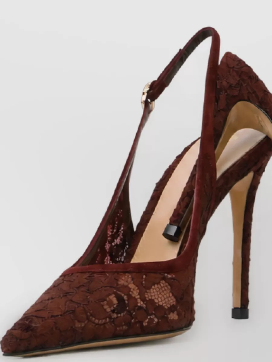 Gianvito Rossi Lace Slingback Pumps