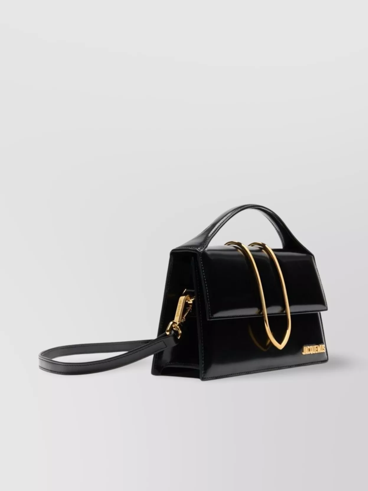 Jacquemus Le Grand Bambino Glossed Leather Top Handle Bag