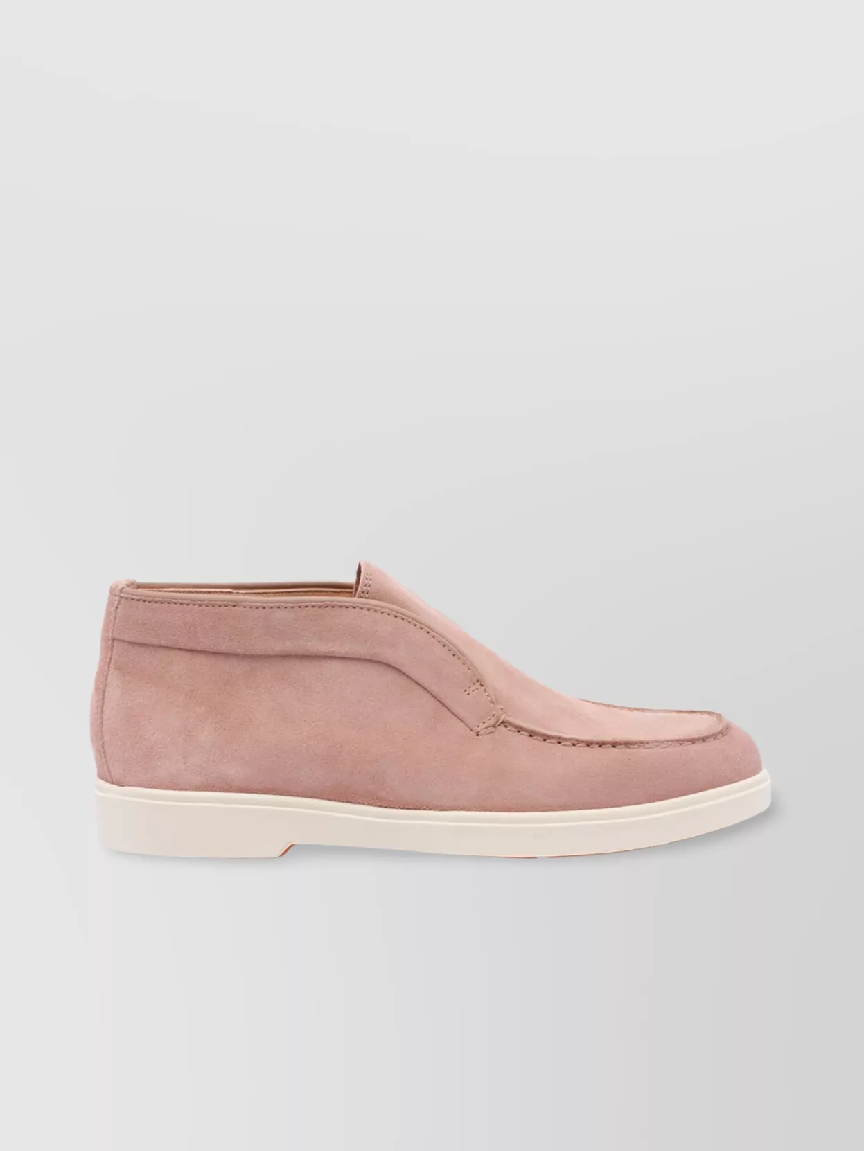 Santoni Loafers With Round Toe And Rubber Sole In Pink