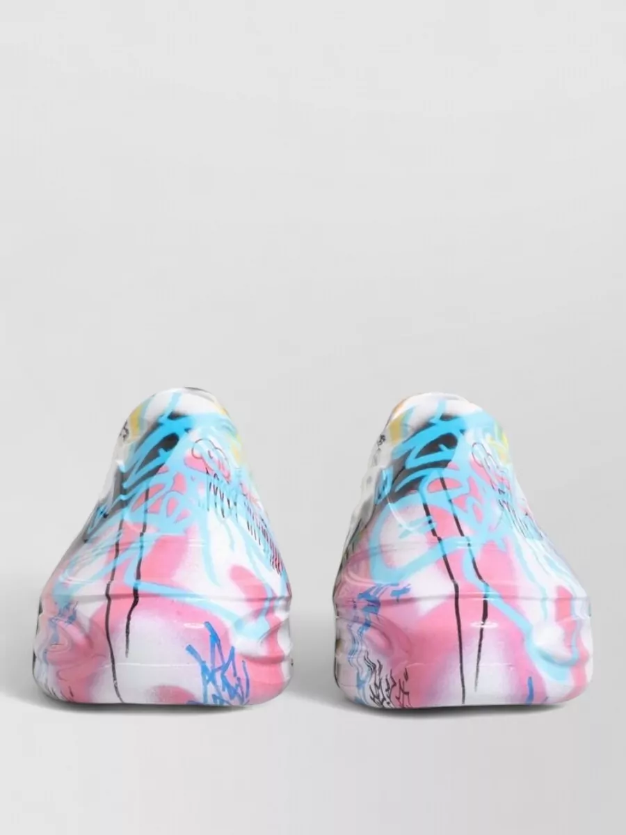 Dolce&Gabbana leather graffiti-print slip-on sneakers