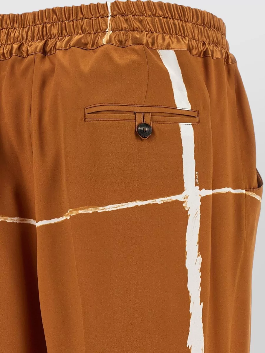 Kiton Silk Wide-Leg Trousers