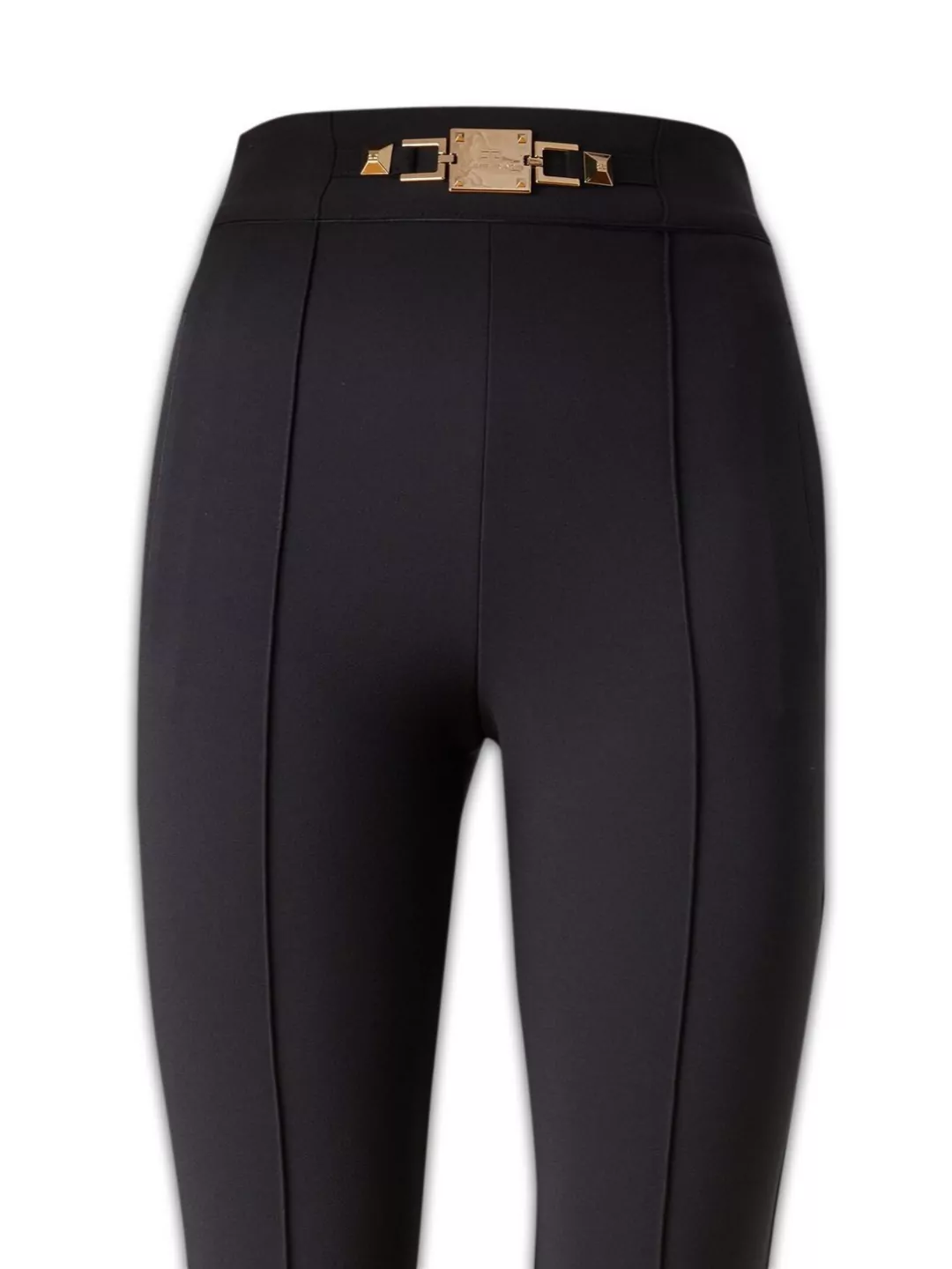 ELISABETTA FRANCHI FLARED HIGH-WAISTED TROUSERS WITH FRONT SEAM DETAIL