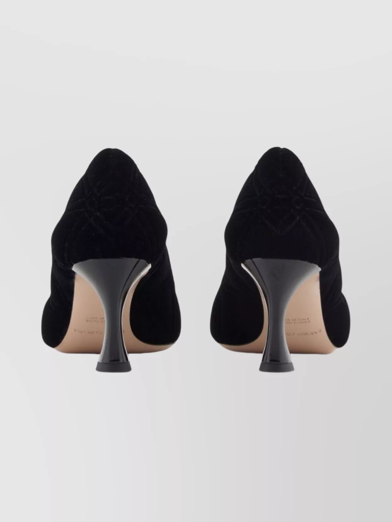 Emporio Armani Stylish Pumps With Curved Heel And Pattern In Black