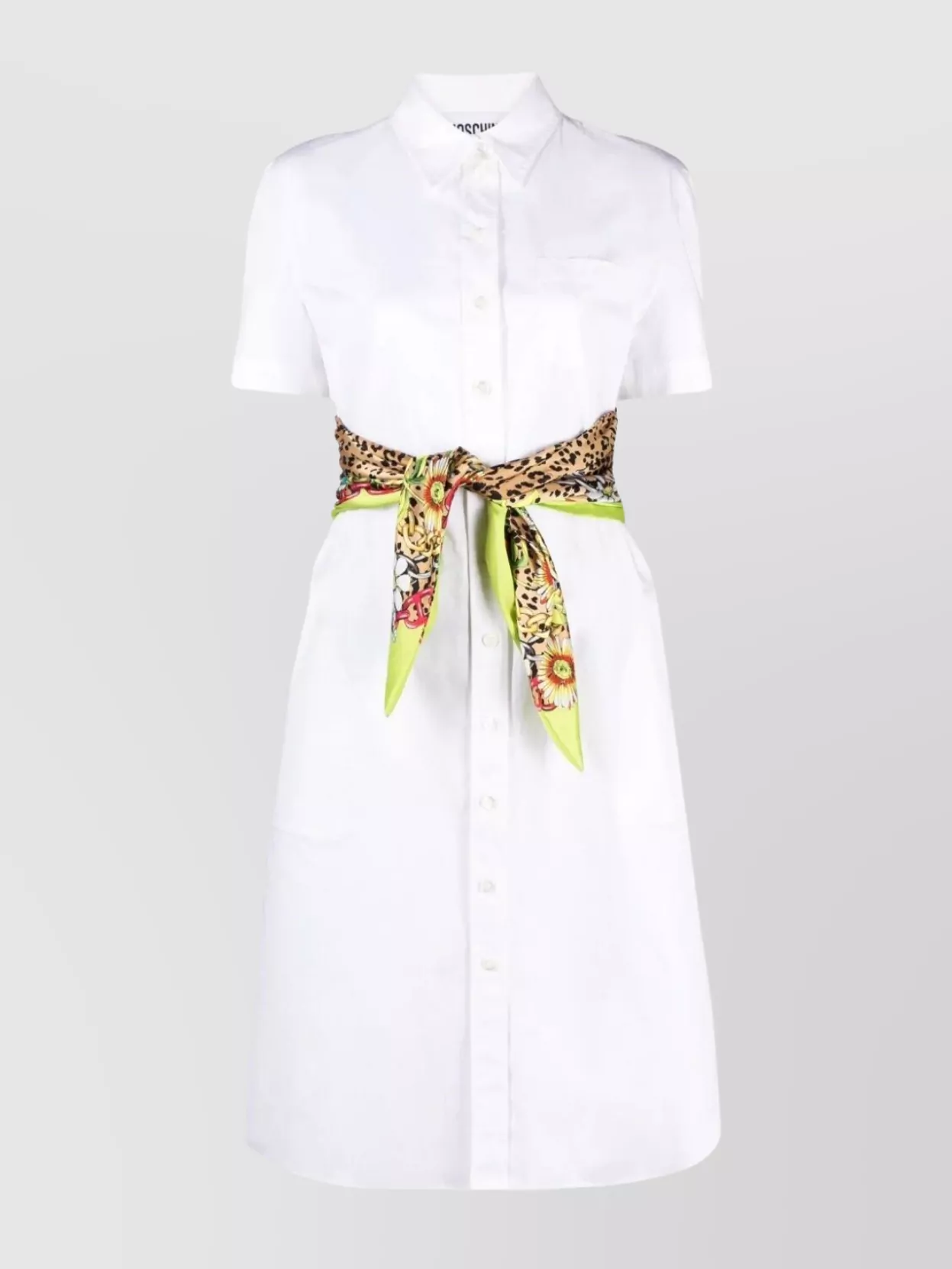 Shop Moschino Back-knotted Waist Midi Dress