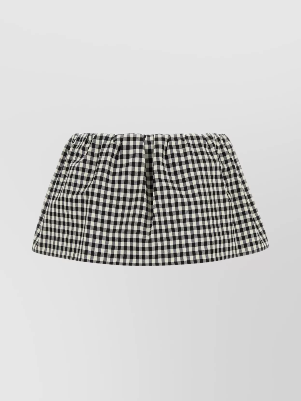 Miu Miu Mini Skirt With Embroidered Cotton Checkered Pattern