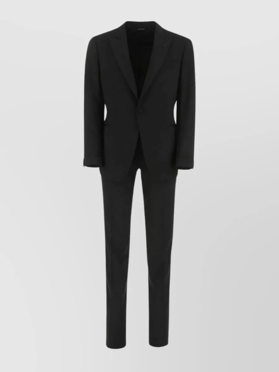 Shop Tom Ford Sharp Wool Suit With Streamlined Silhouette In Black