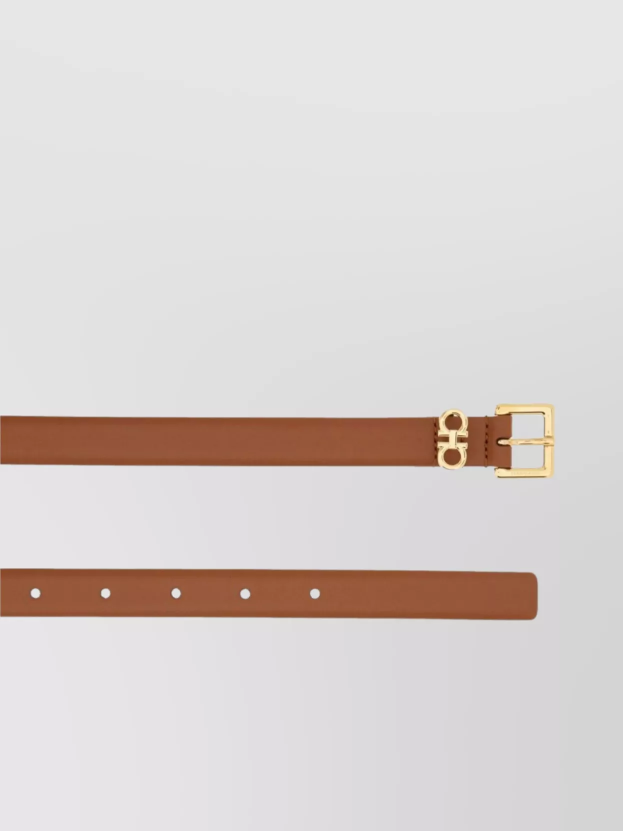 Ferragamo Adjustable Length Gold-Tone Buckle Slim Design